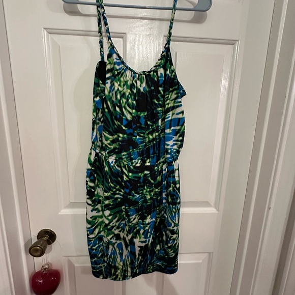 Paper Doll Green and Blue Mini Dress - Picture 1 of 9